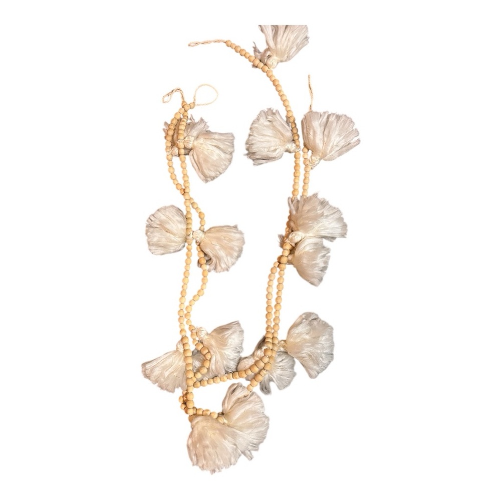 Elegant Cream Tassel Necklace